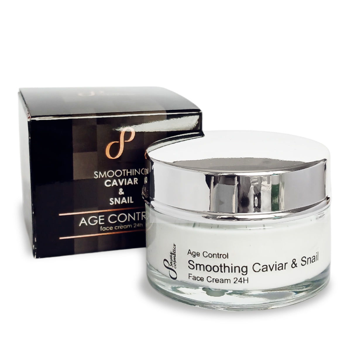 Tightening and smoothing face cream 24 hours with caviar and snail extracts, 50 ml