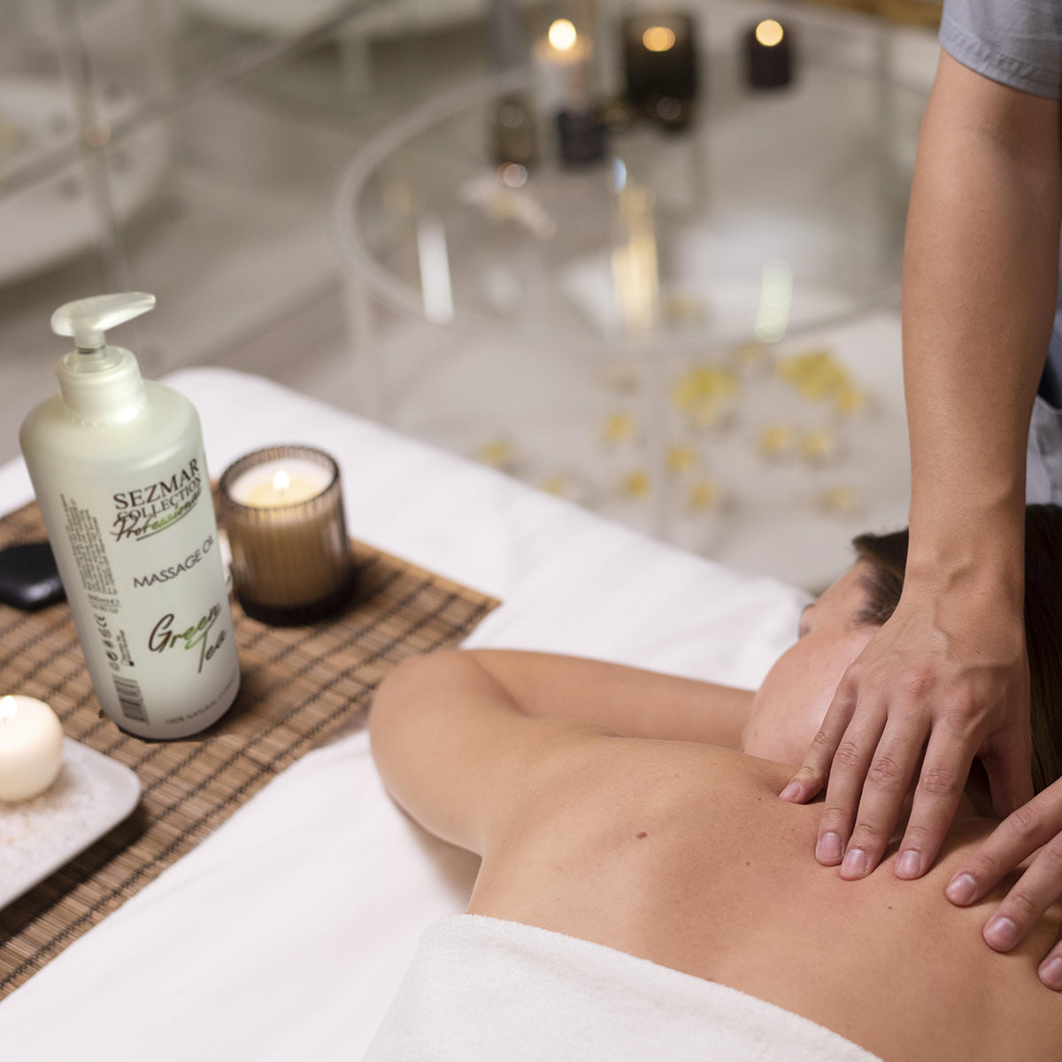 Green Tea Massage Oil, 500 ml