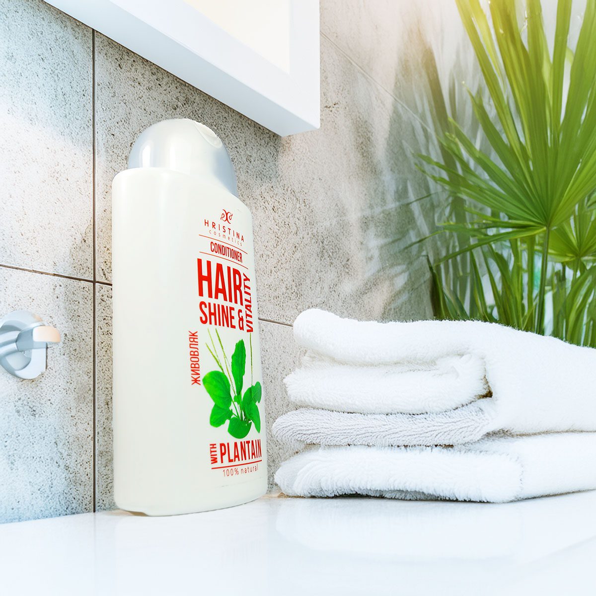 Hair balm with plantain extract for hair shine, 200 ml