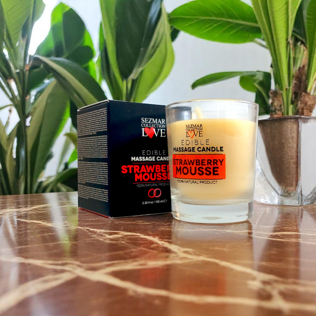 Strawberry Mousse Massage Candle, 100 ml