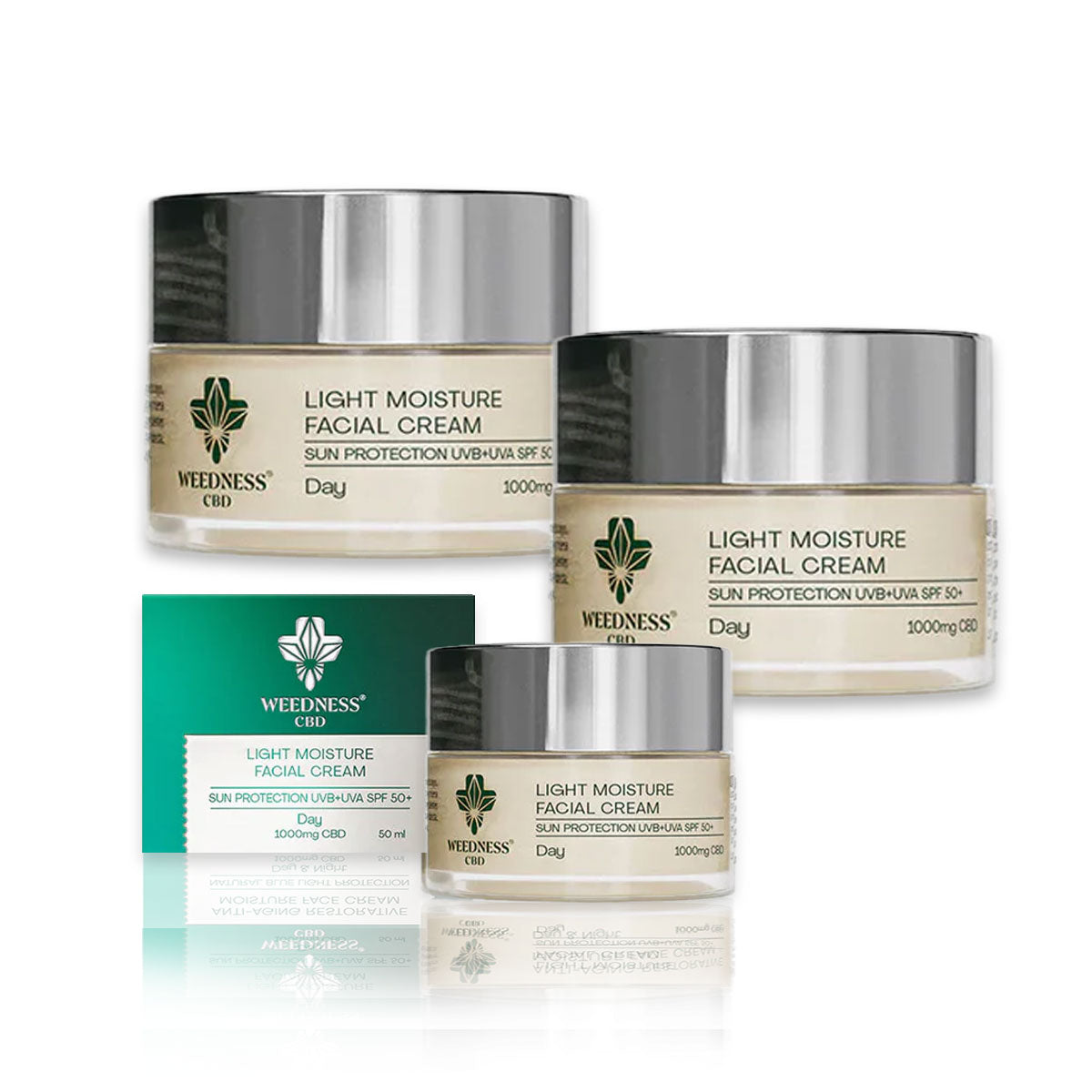 Bundle 1+1=3 "Day Face Cream with SPF50 Sun Protection and 1000mg CBD"
