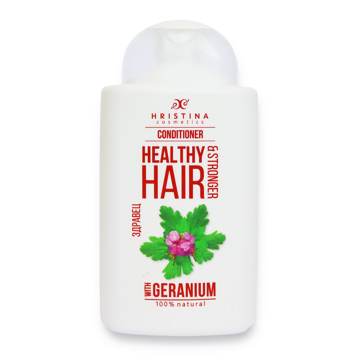 Hair balm with geranium extract for hair strength, 200 ml