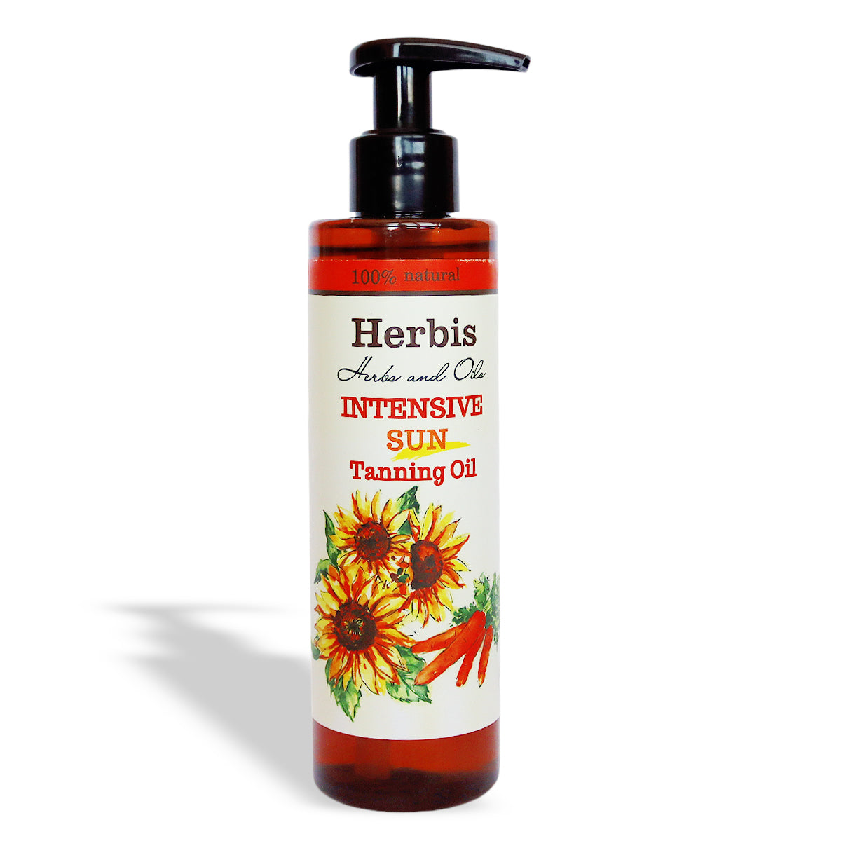HERBIS Intensive Natural Oil for Quick Tan with Beta Carotene, 200ml