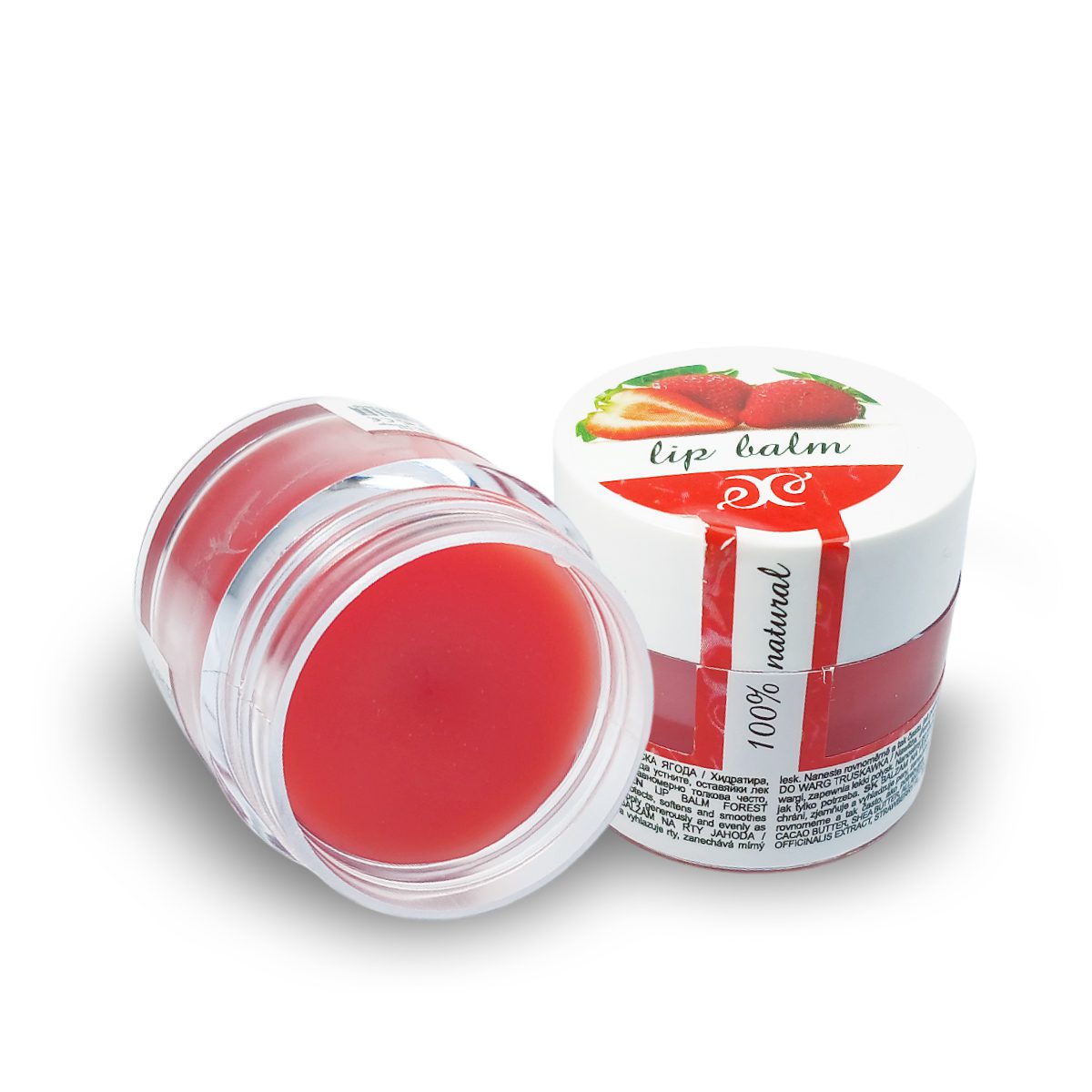 Strawberry flavored lip balm, 30 ml