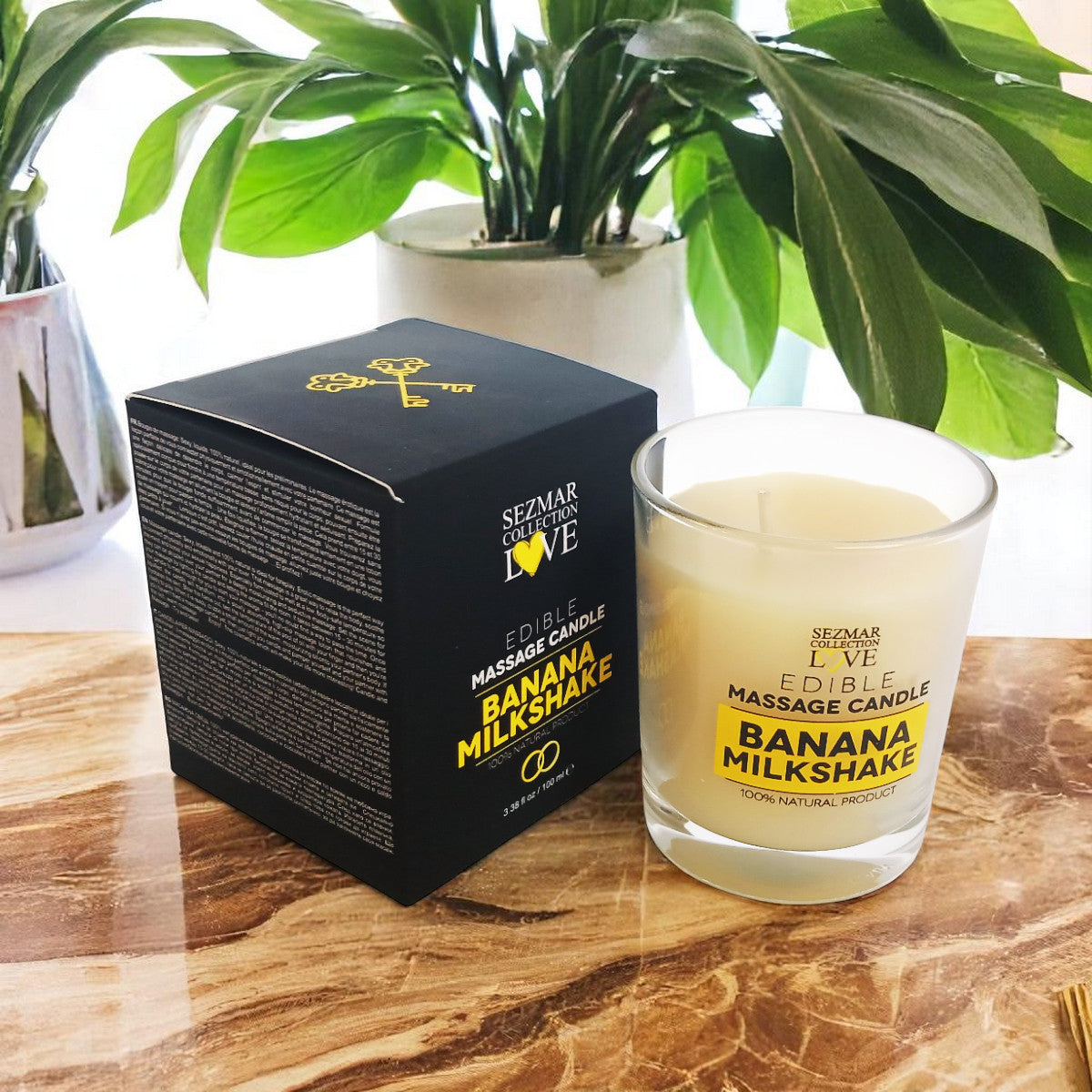 Massage candle Banana Milkshake, 100 ml