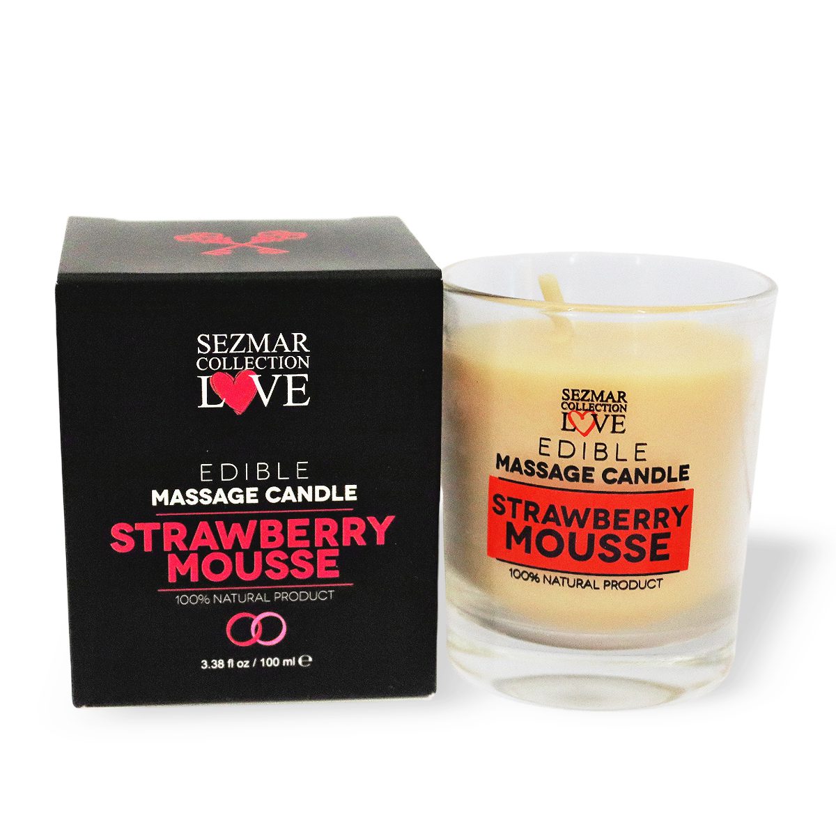 Strawberry Mousse Massage Candle, 100 ml
