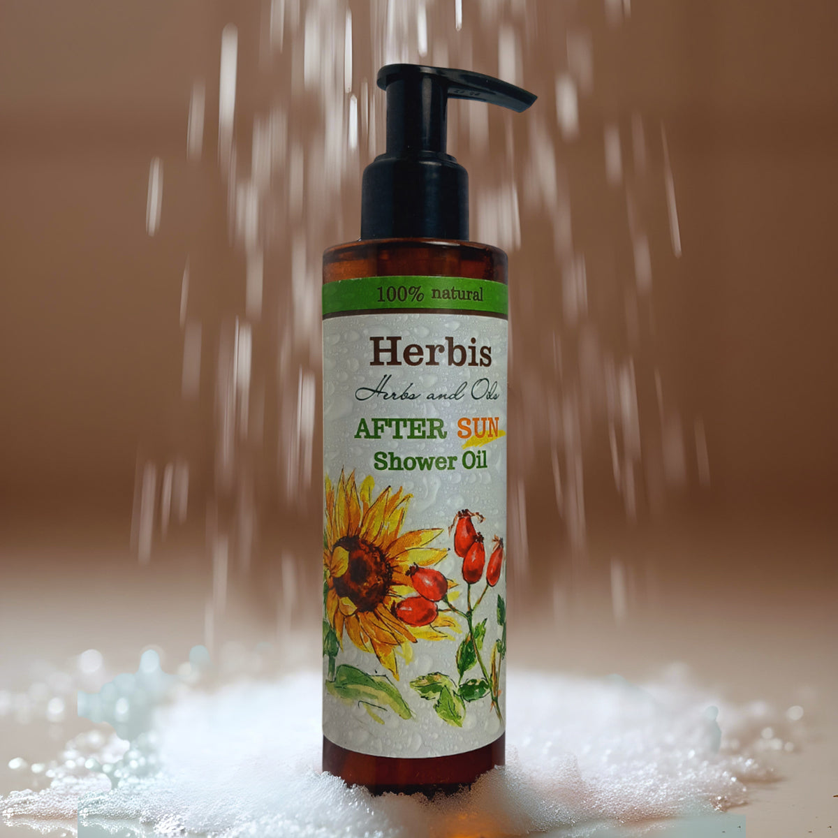HERBIS Natural Shower Oil for After Sun, 200ml