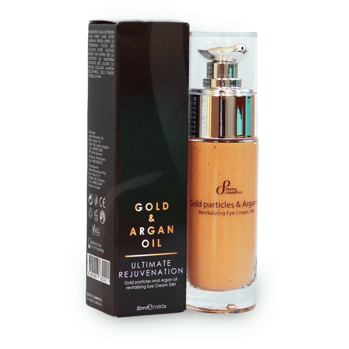 Revitalizing Eye Cream with Gold Particles and Argan Oil, 24-hour formula, 30 ml