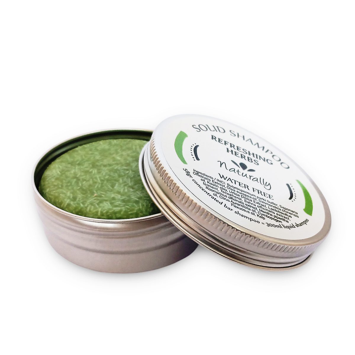 Solid shampoo with refreshing herbs, 58 gr