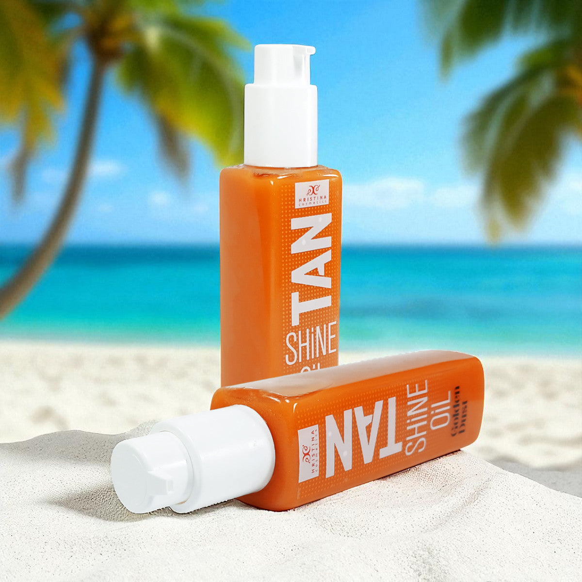 Bronzing oil for quick tanning with Gold particles