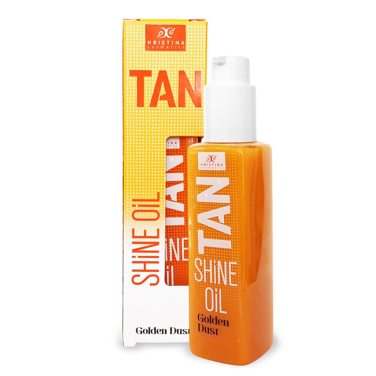 Bronzing oil for quick tanning with Gold particles