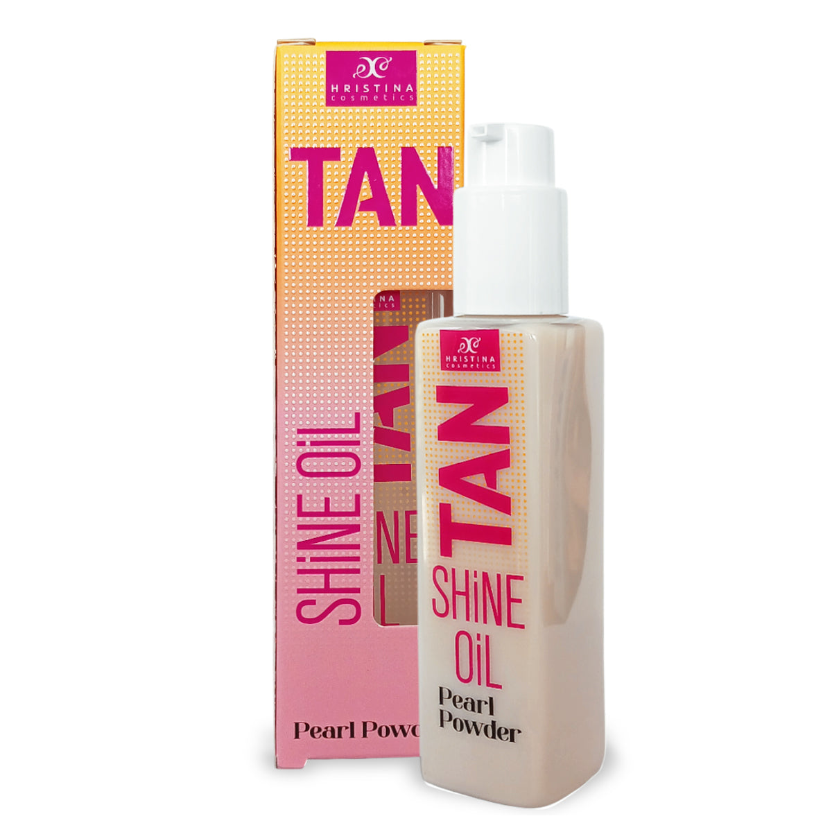 Tanning and glow oil with pearl powder