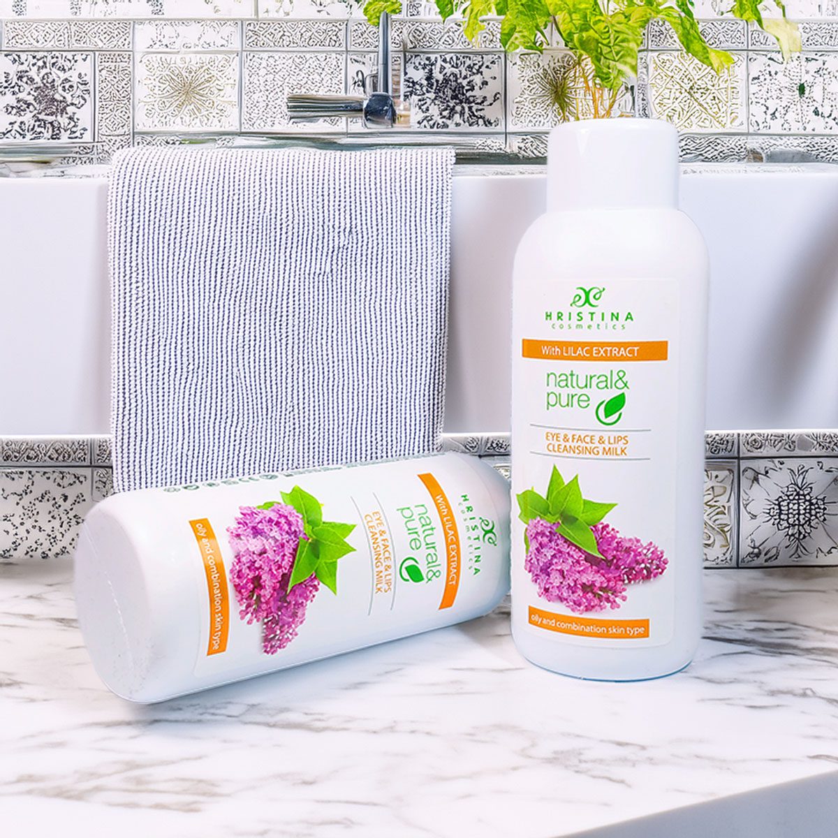 Toilet milk for eyes, face, and lips with lilac extract, 150 ml