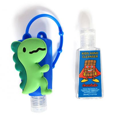 Children's hand cleansing gel "Chocolate" in a soft silicone holder, 30ml