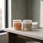 Anti Cellulite Body Scrub and Body Mask with Pineapple 500 ml on a stone counter